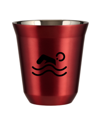 Tasse 150 ml ROUGE MÉTALLIQUE "Natation (noir)" Tasse 150 ml ROUGE MÉTALLIQUE "Natation (noir)"