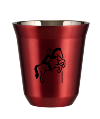 Tasse 150 ml ROUGE MÉTALLIQUE "Équitation 1 (noir)" Tasse 150 ml ROUGE MÉTALLIQUE "Équitation 1 (noir)"