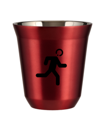 Tasse 150 ml ROUGE MÉTALLIQUE "Coureur (noir)" Tasse 150 ml ROUGE MÉTALLIQUE "Coureur (noir)"