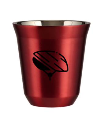 Tasse 150 ml ROUGE MÉTALLIQUE "Casque (noir)" Tasse 150 ml ROUGE MÉTALLIQUE "Casque (noir)"