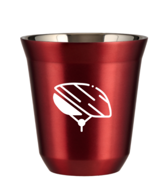 Tasse 150 ml ROUGE MÉTALLIQUE "Casque (blanc)" Tasse 150 ml ROUGE MÉTALLIQUE "Casque (blanc)"