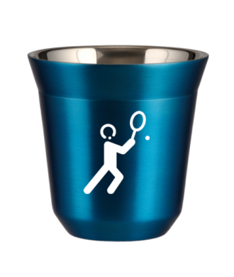 Tasse 150 ml BLEU MÉTALLIQUE "Tennis 1 (blanc)" Tasse 150 ml BLEU MÉTALLIQUE "Tennis 1 (blanc)"