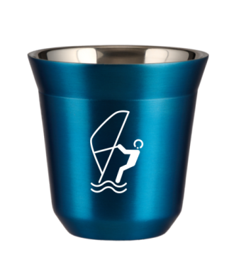 Tasse 150 ml BLEU MÉTALLIQUE "Sports nautiques (blanc)" Tasse 150 ml BLEU MÉTALLIQUE "Sports nautiques (blanc)"