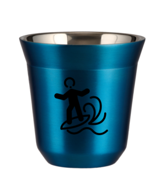 Tasse 150 ml BLEU MÉTALLIQUE "Planche à voile (noir)" Tasse 150 ml BLEU MÉTALLIQUE "Planche à voile (noir)"