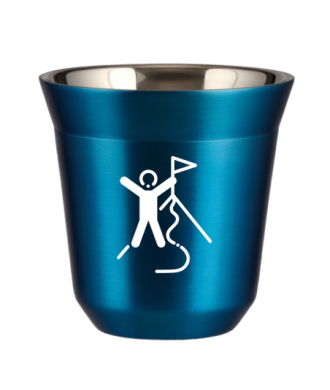 Tasse 150 ml BLEU MÉTALLIQUE "Escalade 1 (blanc)" Tasse 150 ml BLEU MÉTALLIQUE "Escalade 1 (blanc)"