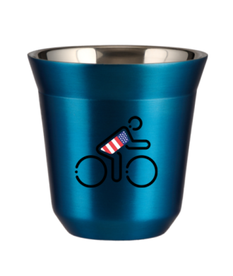 Tasse 150 ml BLEU MÉTALLIQUE "Cycliste aux couleurs britanniques" Tasse 150 ml BLEU MÉTALLIQUE "Cycliste aux couleurs britanniques"