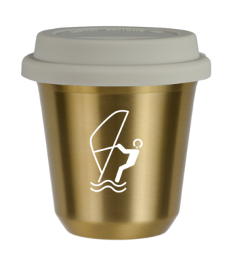 Tasse 150 ml OR "Sports nautiques (blanc)", avec couvercle blanc Tasse 150 ml OR "Sports nautiques (blanc)", avec couvercle blanc