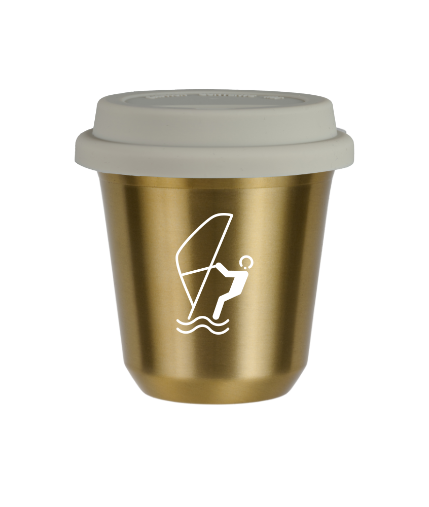 Tasse 150 ml OR "Sports nautiques (blanc)", avec couvercle blanc Tasse 150 ml OR "Sports nautiques (blanc)", avec couvercle blanc