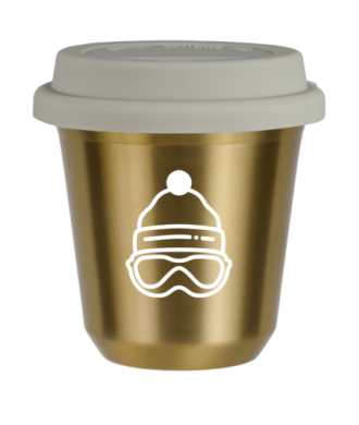 Tasse 150 ml OR "Casquette (blanc)", avec couvercle blanc Tasse 150 ml OR "Casquette (blanc)", avec couvercle blanc