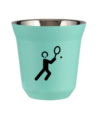 Tasse 150 ml TURQUOISE "Tennis 1 (noir)" Tasse 150 ml TURQUOISE "Tennis 1 (noir)"