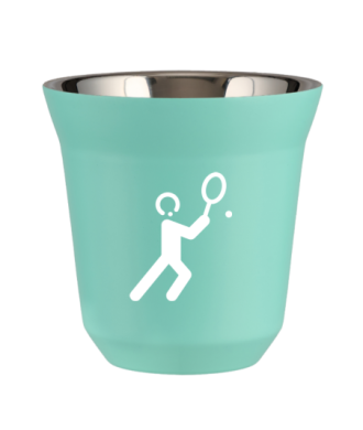 Tasse 150 ml TURQUOISE "Tennis 1 (blanc)" Tasse 150 ml TURQUOISE "Tennis 1 (blanc)"