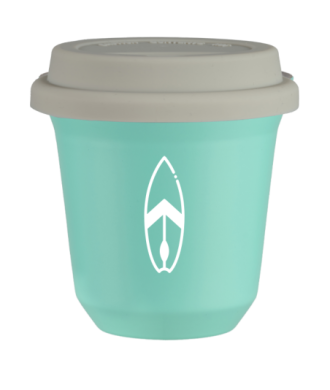 Tasse 150 ml TURQUOISE "Planche (blanc)", avec couvercle blanc Tasse 150 ml TURQUOISE "Planche (blanc)", avec couvercle blanc