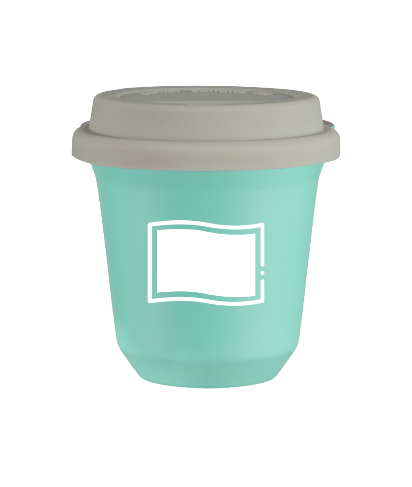 Tasse 150 ml TURQUOISE "Drapeau polonais (blanc)", avec couvercle blanc Tasse 150 ml TURQUOISE "Drapeau polonais (blanc)", avec couvercle blanc