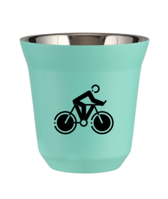 Tasse 150 ml TURQUOISE "Cyclisme 2 (noir)" Tasse 150 ml TURQUOISE "Cyclisme 2 (noir)"