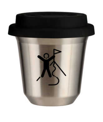 Tasse 150 ml ARGENT "Escalade 1", avec couvercle noir Tasse 150 ml ARGENT "Escalade 1", avec couvercle noir