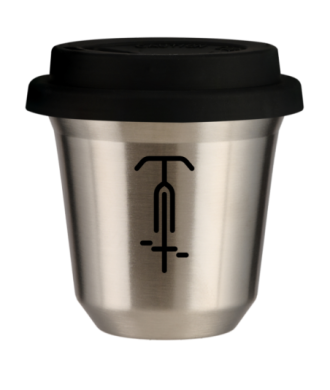 Tasse 150 ml ARGENT "Cyclisme 1 (noir)", avec couvercle noir Tasse 150 ml ARGENT "Cyclisme 1 (noir)", avec couvercle noir