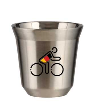 Tasse 150 ml ARGENT "Cycliste aux couleurs allemandes (noir)" Tasse 150 ml ARGENT "Cycliste aux couleurs allemandes (noir)"