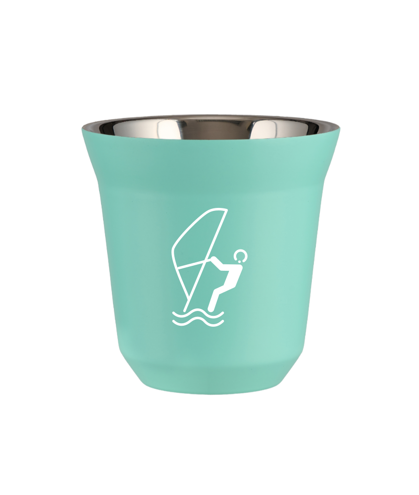 Tasse 80 ml TURQUOISE "Sports nautiques (blanc)"