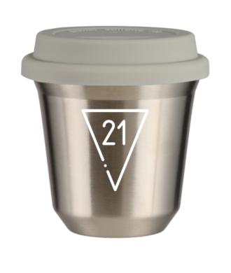 Tasse 150 ml ARGENT "21 (blanc)", avec couvercle blanc Tasse 150 ml ARGENT "21 (blanc)", avec couvercle blanc