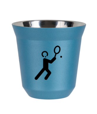 Tasse 150 ml BLEU CLAIR MÉTALLIQUE "Tennis 1" Tasse 150 ml BLEU CLAIR MÉTALLIQUE "Tennis 1"