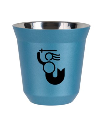 Tasse 150 ml BLEU CLAIR MÉTALLIQUE "WARSZAWSKA SYRENKA (noir)" Tasse 150 ml BLEU CLAIR MÉTALLIQUE "WARSZAWSKA SYRENKA (noir)"