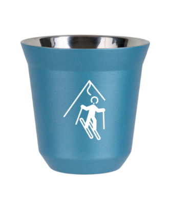 Tasse 150 ml BLEU CLAIR MÉTALLIQUE "Ski (blanc)" Tasse 150 ml BLEU CLAIR MÉTALLIQUE "Ski (blanc)"
