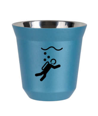 Tasse 150 ml BLEU CLAIR MÉTALLIQUE "Plongée" Tasse 150 ml BLEU CLAIR MÉTALLIQUE "Plongée"