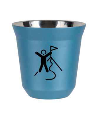 Tasse 150 ml BLEU CLAIR MÉTALLIQUE "Escalade 1 (noir)" Tasse 150 ml BLEU CLAIR MÉTALLIQUE "Escalade 1 (noir)"