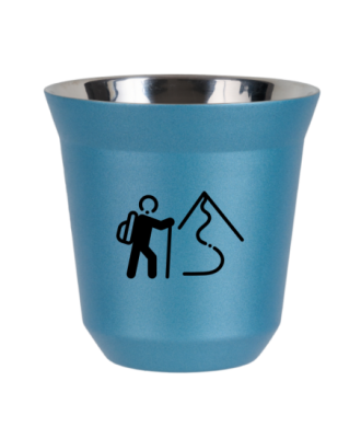 Tasse 150 ml BLEU CLAIR MÉTALLIQUE "Escalade 2 (noir)" Tasse 150 ml BLEU CLAIR MÉTALLIQUE "Escalade 2 (noir)"