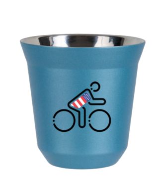 Tasse 150 ml BLEU CLAIR MÉTALLIQUE "Cycliste aux couleurs britanniques" Tasse 150 ml BLEU CLAIR MÉTALLIQUE "Cycliste aux couleurs britanniques"