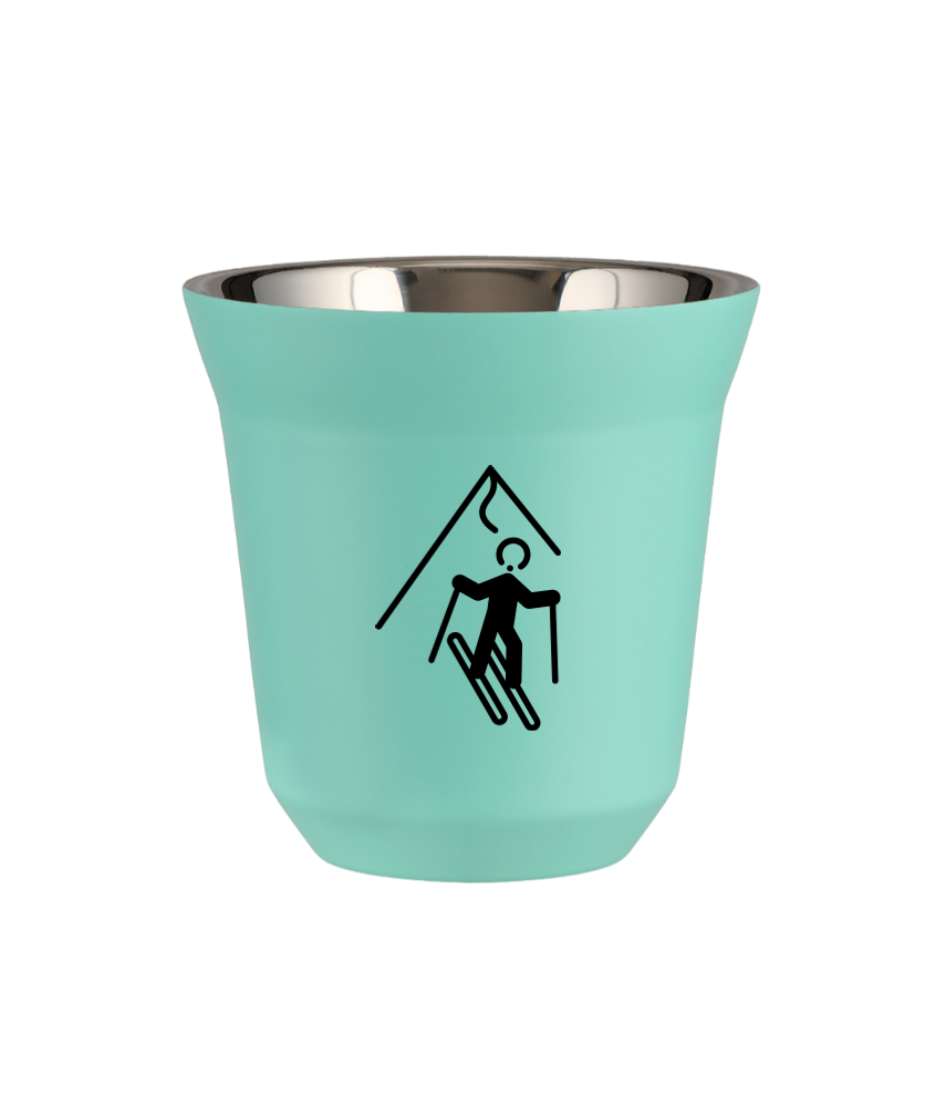 Tasse 80 ml TURQUOISE "Ski (noir)"