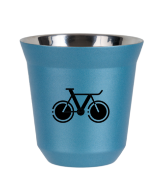 Tasse 150 ml BLEU CLAIR MÉTALLIQUE "Vélo 1" Tasse 150 ml BLEU CLAIR MÉTALLIQUE "Vélo 1"