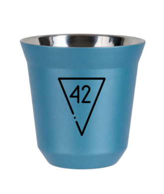 Tasse 150 ml BLEU CLAIR MÉTALLIQUE "42" Tasse 150 ml BLEU CLAIR MÉTALLIQUE "42"