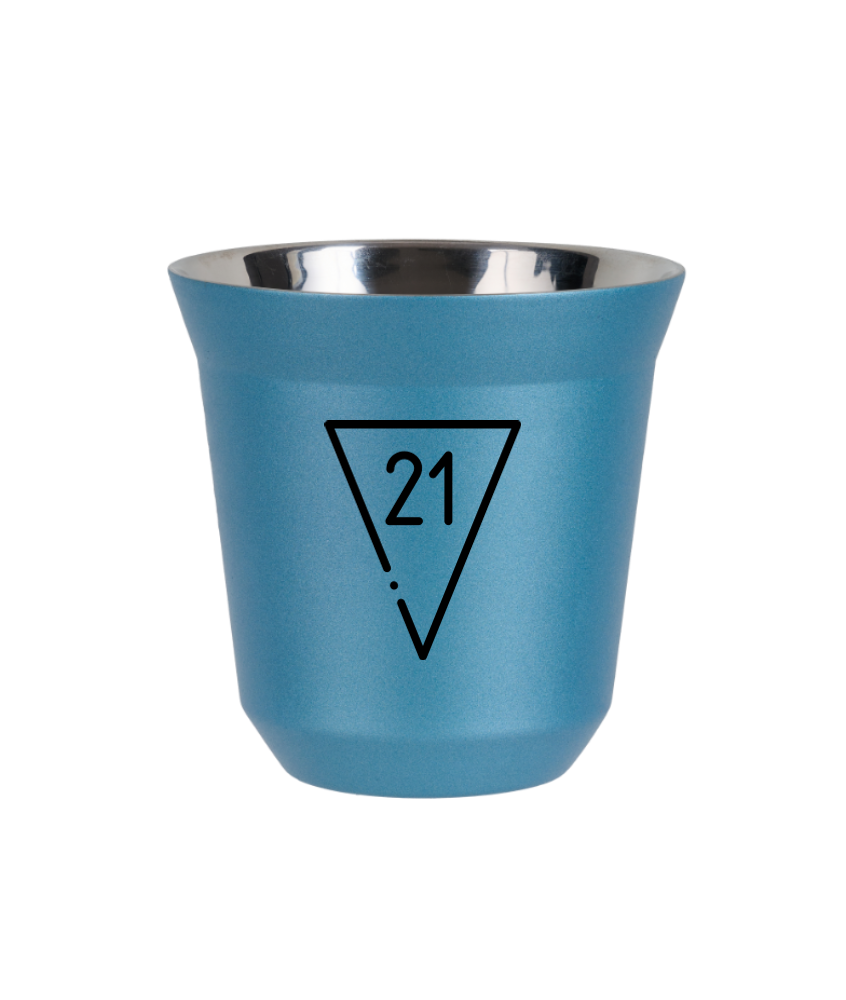 Tasse 150 ml BLEU CLAIR MÉTALLIQUE "21" Tasse 150 ml BLEU CLAIR MÉTALLIQUE "21"