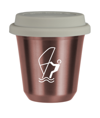 Tasse 150 ml OR ROSE "Sports nautiques (blanc)", avec couvercle blanc Tasse 150 ml OR ROSE "Sports nautiques (blanc)", avec couvercle blanc