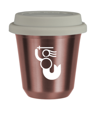 Tasse 150 ml OR ROSE "WARSZAWSKA SYRENKA (blanc)", avec couvercle blanc Tasse 150 ml OR ROSE "WARSZAWSKA SYRENKA (blanc)", avec couvercle blanc