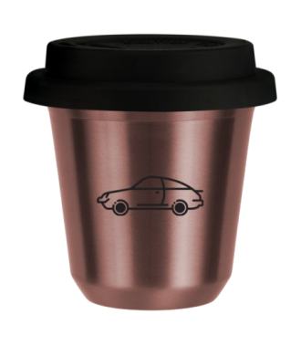 Tasse 150 ml OR ROSE "Voiture", avec couvercle noir Tasse 150 ml OR ROSE "Voiture", avec couvercle noir