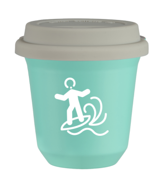 Tasse 80 ml TURQUOISE "Planche à voile (blanc)", avec couvercle blanc Tasse 80 ml TURQUOISE "Planche à voile (blanc)", avec couvercle blanc