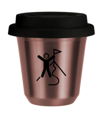Tasse 150 ml OR ROSE "Escalade 1", avec couvercle noir Tasse 150 ml OR ROSE "Escalade 1", avec couvercle noir