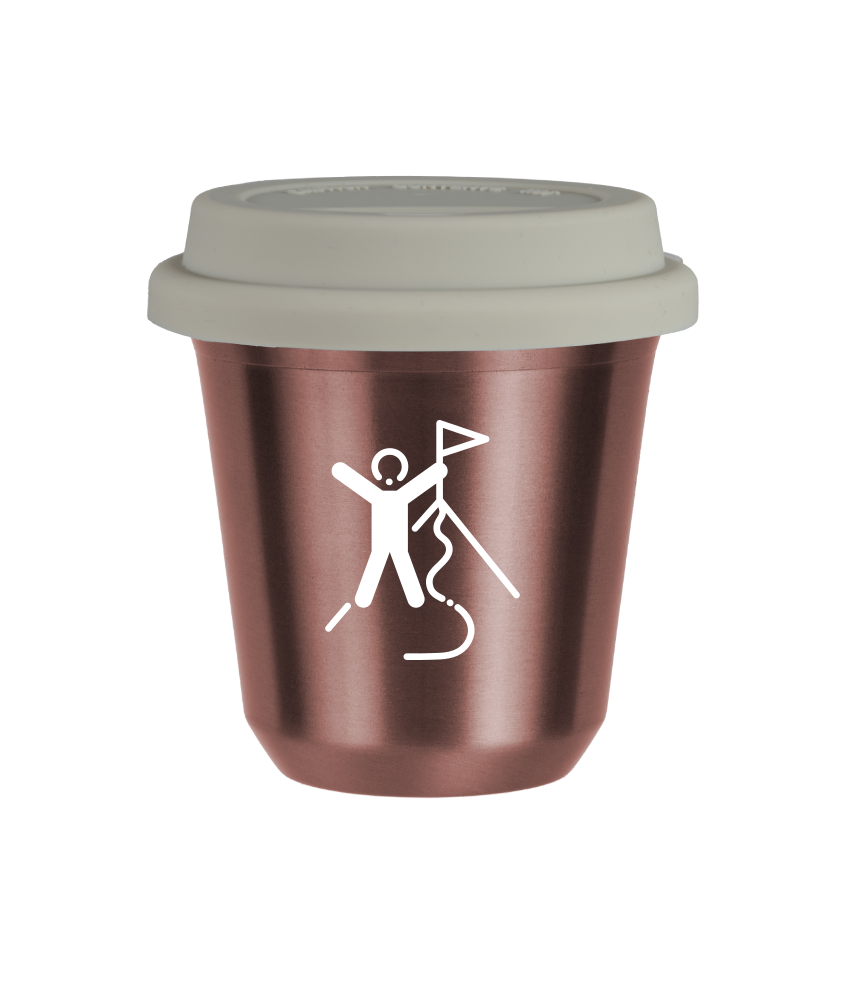 Tasse 150 ml OR ROSE "Escalade 1 (blanc)", avec couvercle blanc Tasse 150 ml OR ROSE "Escalade 1 (blanc)", avec couvercle blanc