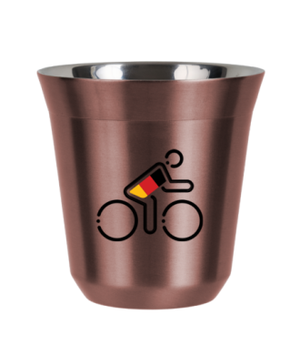 Tasse 150 ml OR ROSE "Cycliste aux couleurs allemandes (noir)" Tasse 150 ml OR ROSE "Cycliste aux couleurs allemandes (noir)"