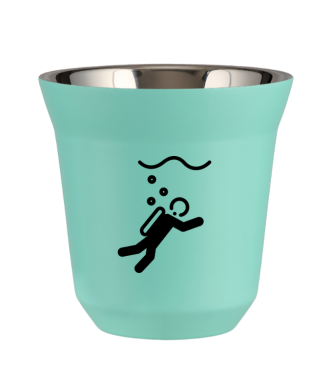 Tasse 80 ml TURQUOISE "Plongée (noir)" Tasse 80 ml TURQUOISE "Plongée (noir)"