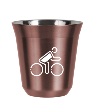 Tasse 150 ml OR ROSE "Cycliste aux couleurs polonaises (blanc)" Tasse 150 ml OR ROSE "Cycliste aux couleurs polonaises (blanc)"