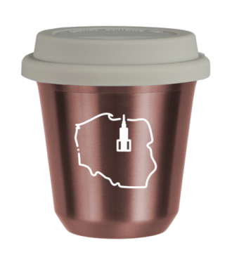 Tasse 150 ml OR ROSE "Pologne (blanc)", avec couvercle blanc Tasse 150 ml OR ROSE "Pologne (blanc)", avec couvercle blanc
