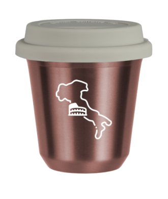 Tasse 150 ml OR ROSE "Italie (blanc)", avec couvercle blanc Tasse 150 ml OR ROSE "Italie (blanc)", avec couvercle blanc