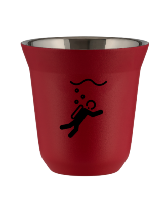 Tasse 150 ml ROUGE "Plongée (noir)" Tasse 150 ml ROUGE "Plongée (noir)"
