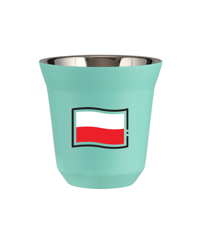 Tasse 80 ml TURQUOISE "Drapeau polonais"