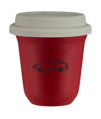 Tasse 150 ml ROUGE "Voiture", avec couvercle blanc Tasse 150 ml ROUGE "Voiture", avec couvercle blanc
