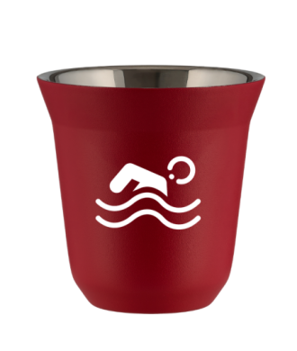 Tasse 150 ml ROUGE "Natation (blanc)" Tasse 150 ml ROUGE "Natation (blanc)"