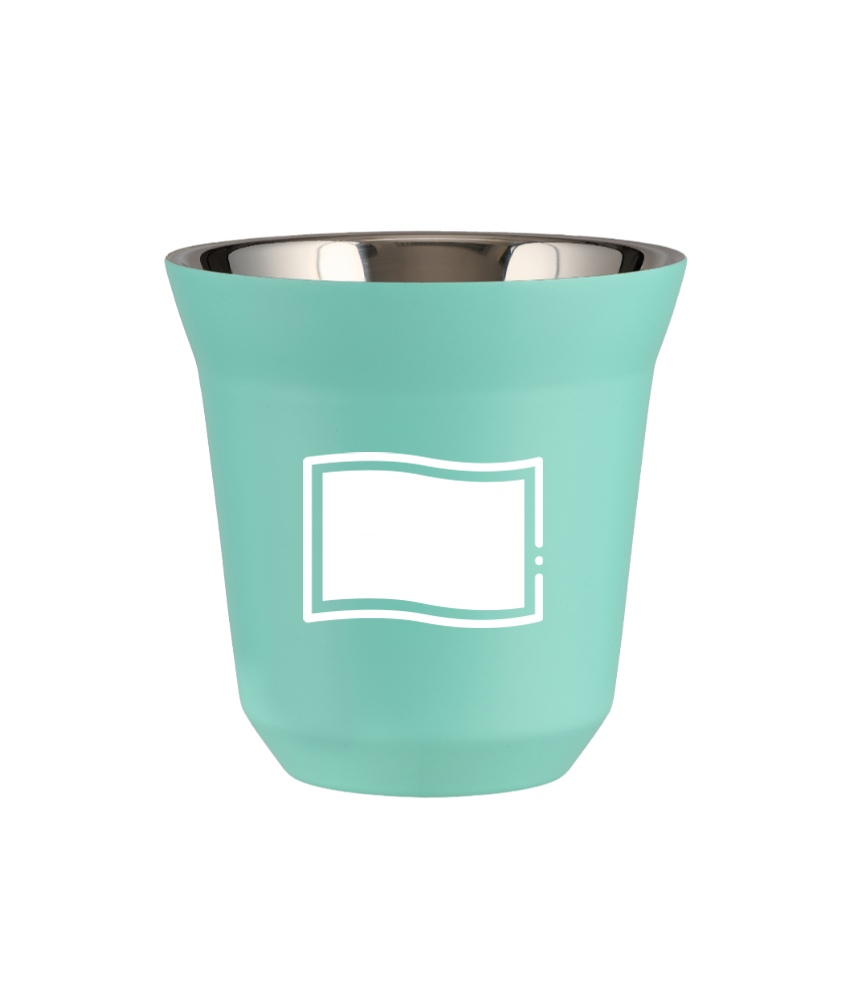 Tasse 80 ml TURQUOISE "Drapeau polonais (blanc)"